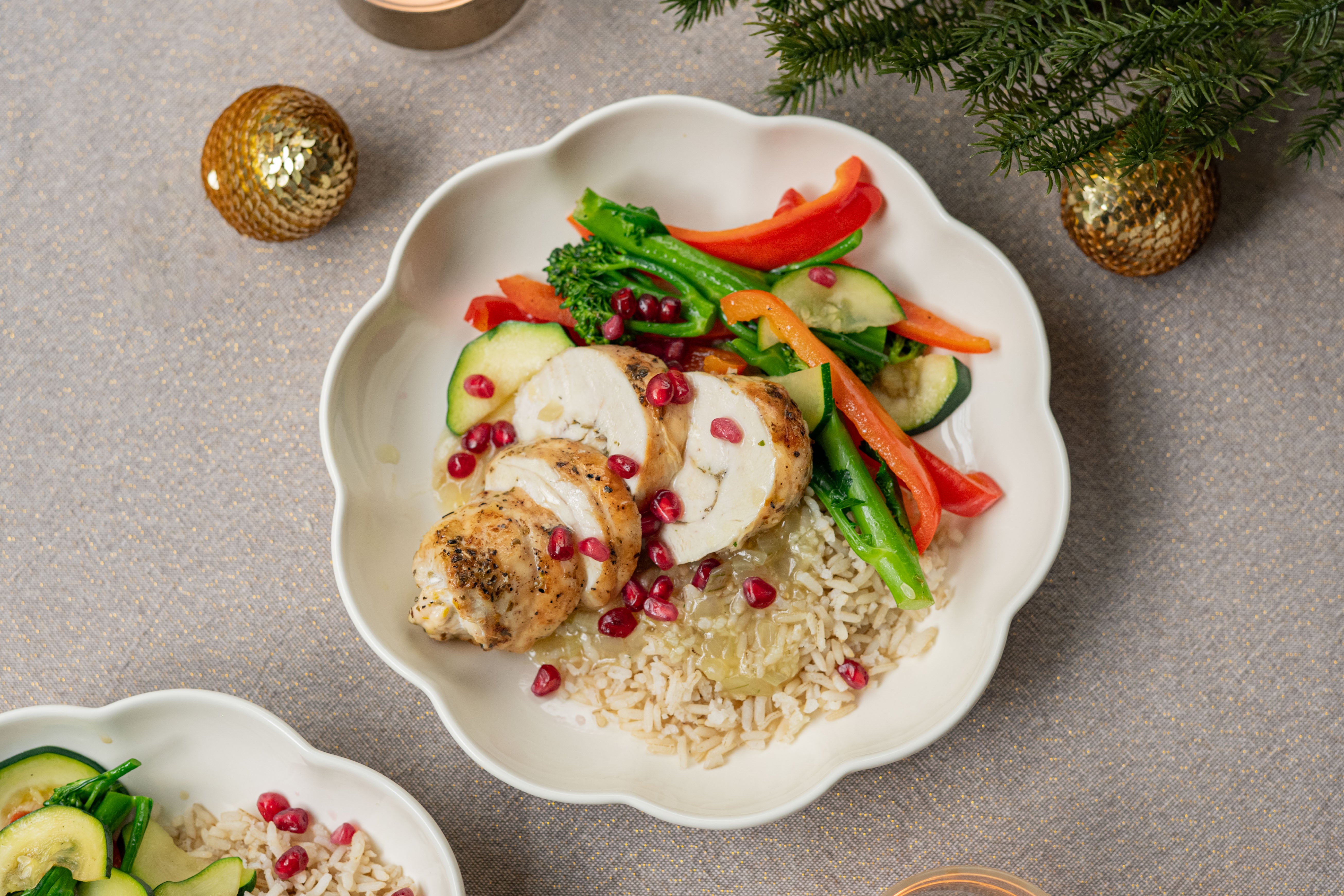 Kiprollade met salie, sinaasappel en lichte jus van kippenbouillon