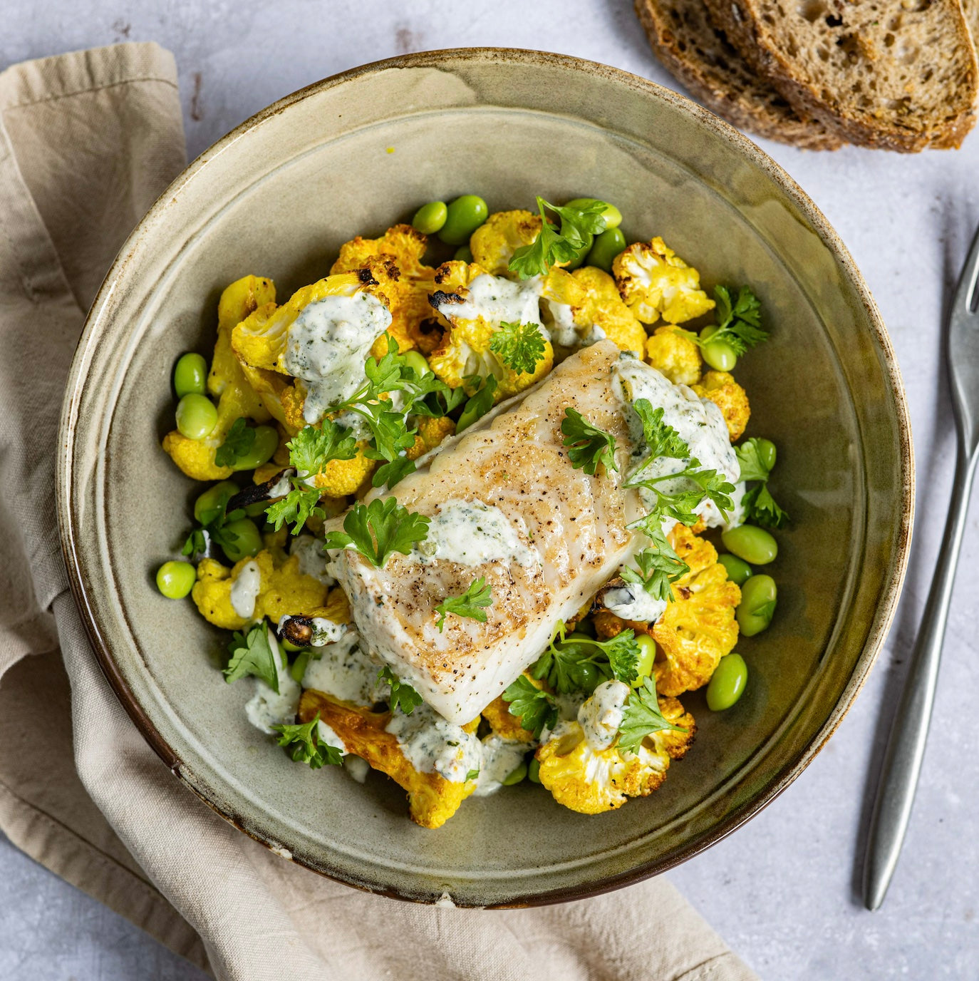 Bloemkoolsalade met kabeljauw