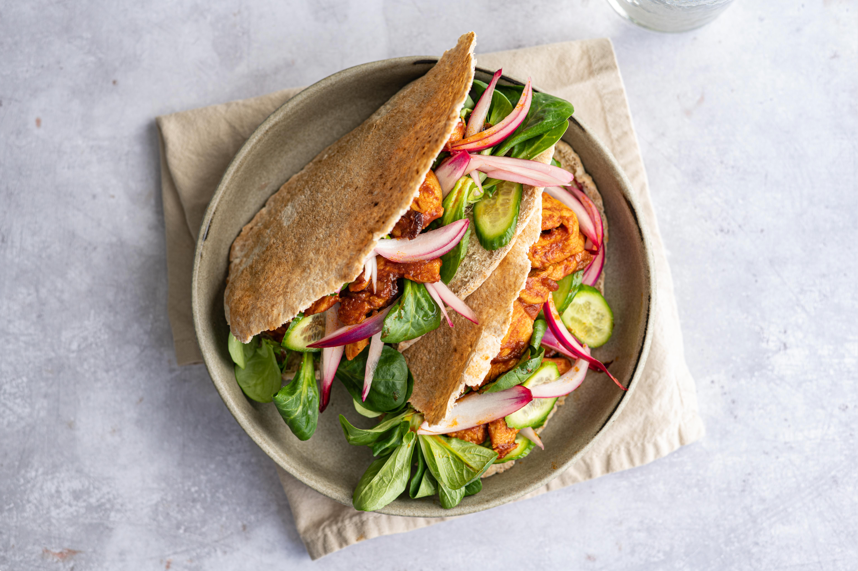 NewFysic recept pita met kip en groente