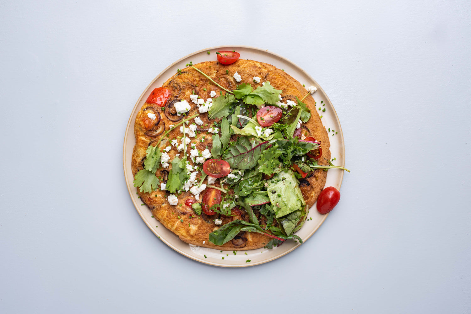 Frittata met paprika en rode ui