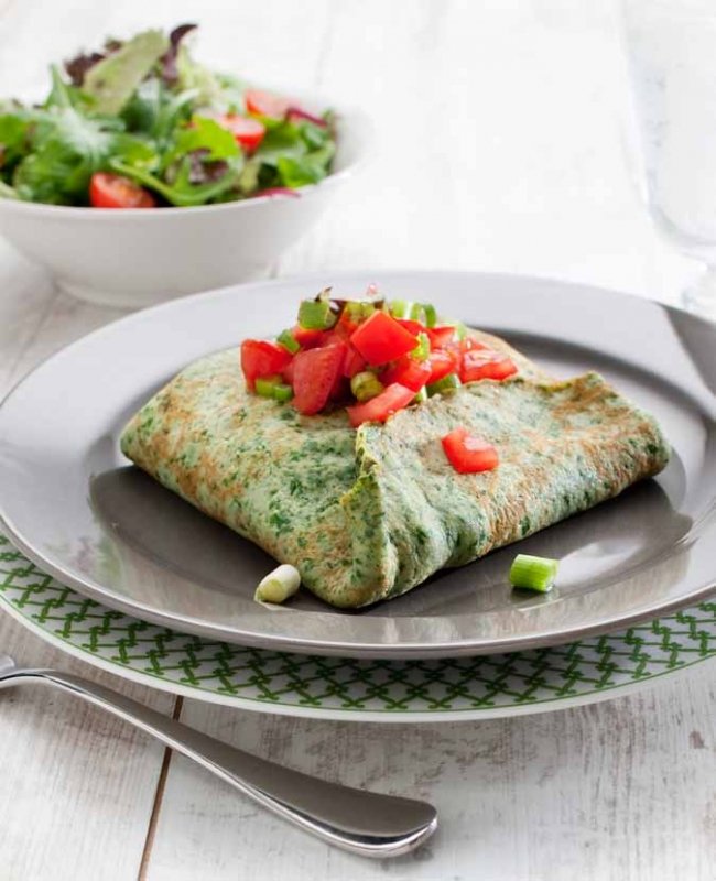Spinaziepannenkoekjes met hüttenkäse