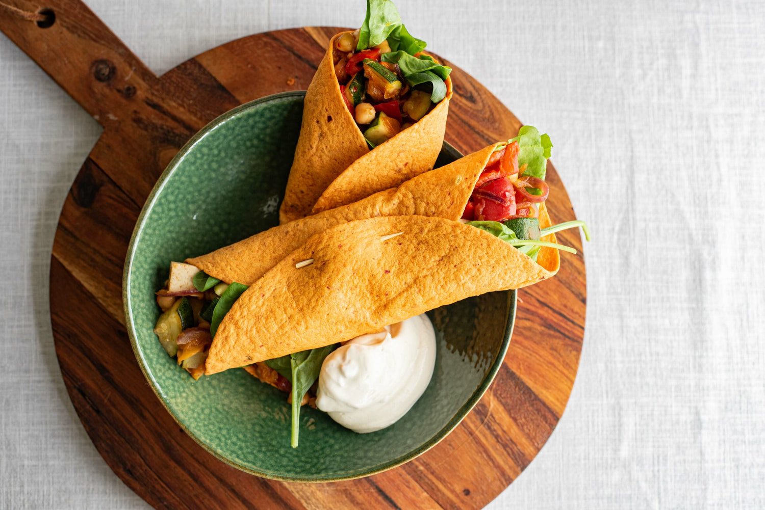 Pittige groente-tofuburrito