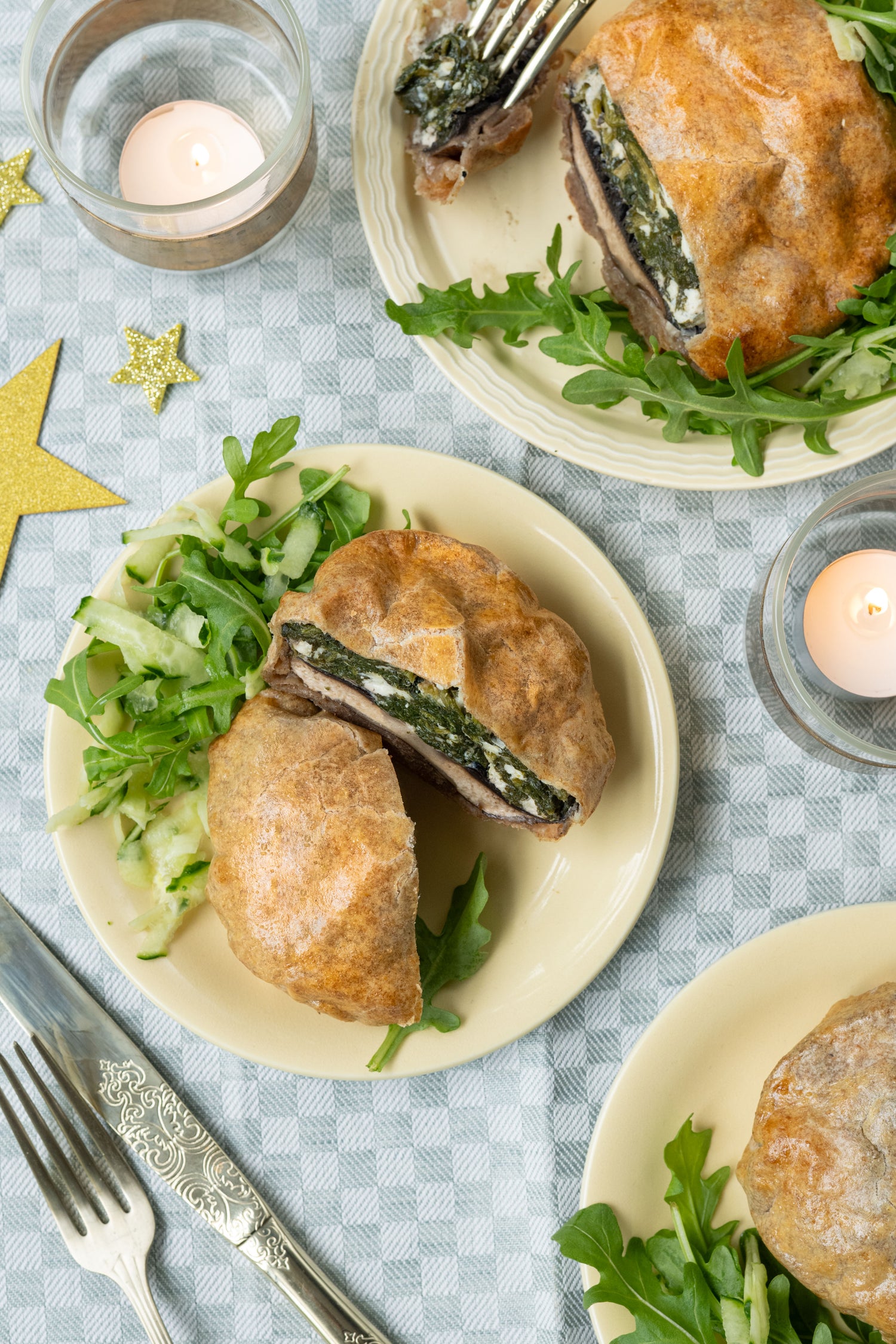 Portobello Wellington met spinazie en feta