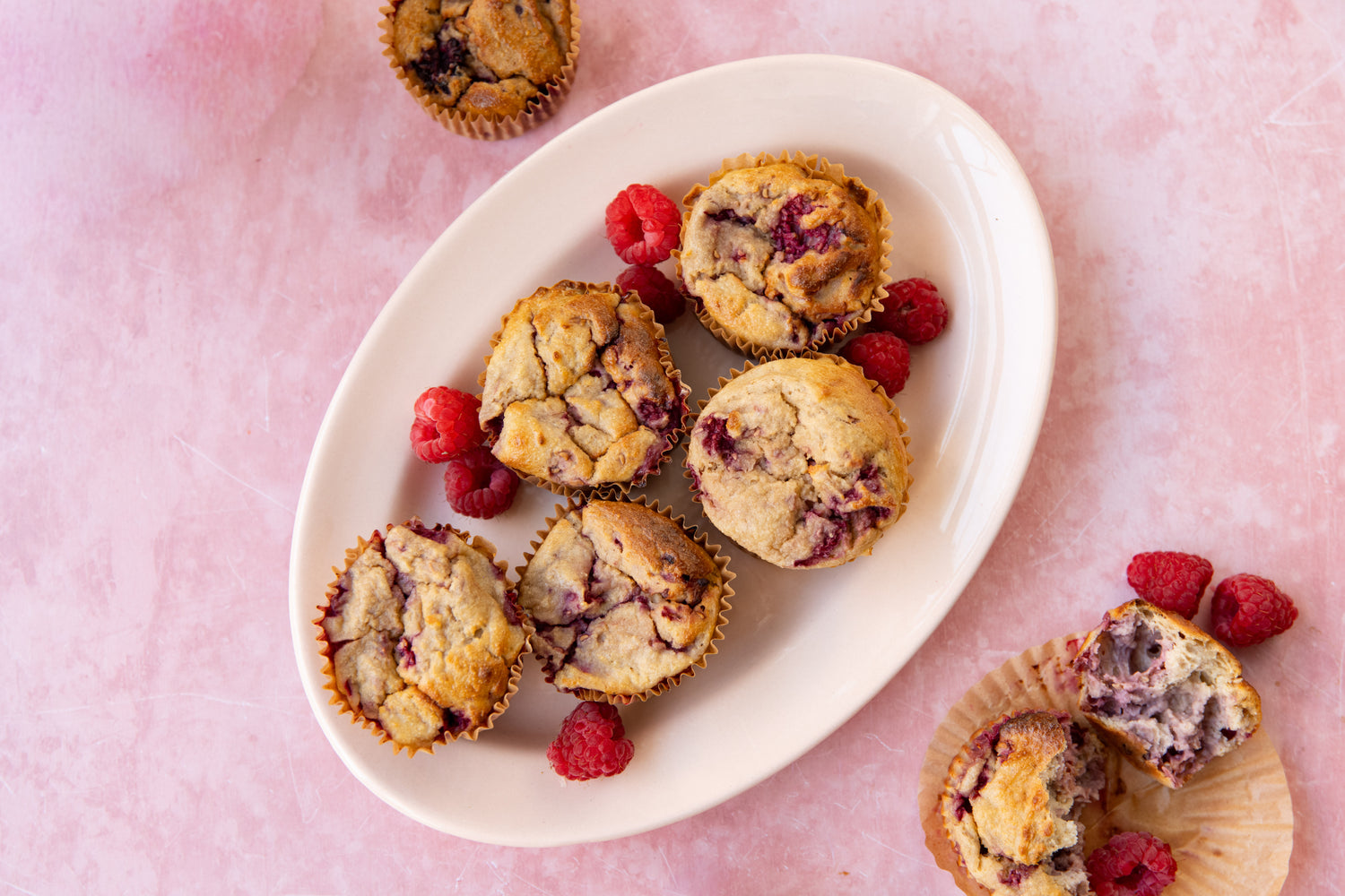 Framboos-vanillemuffins