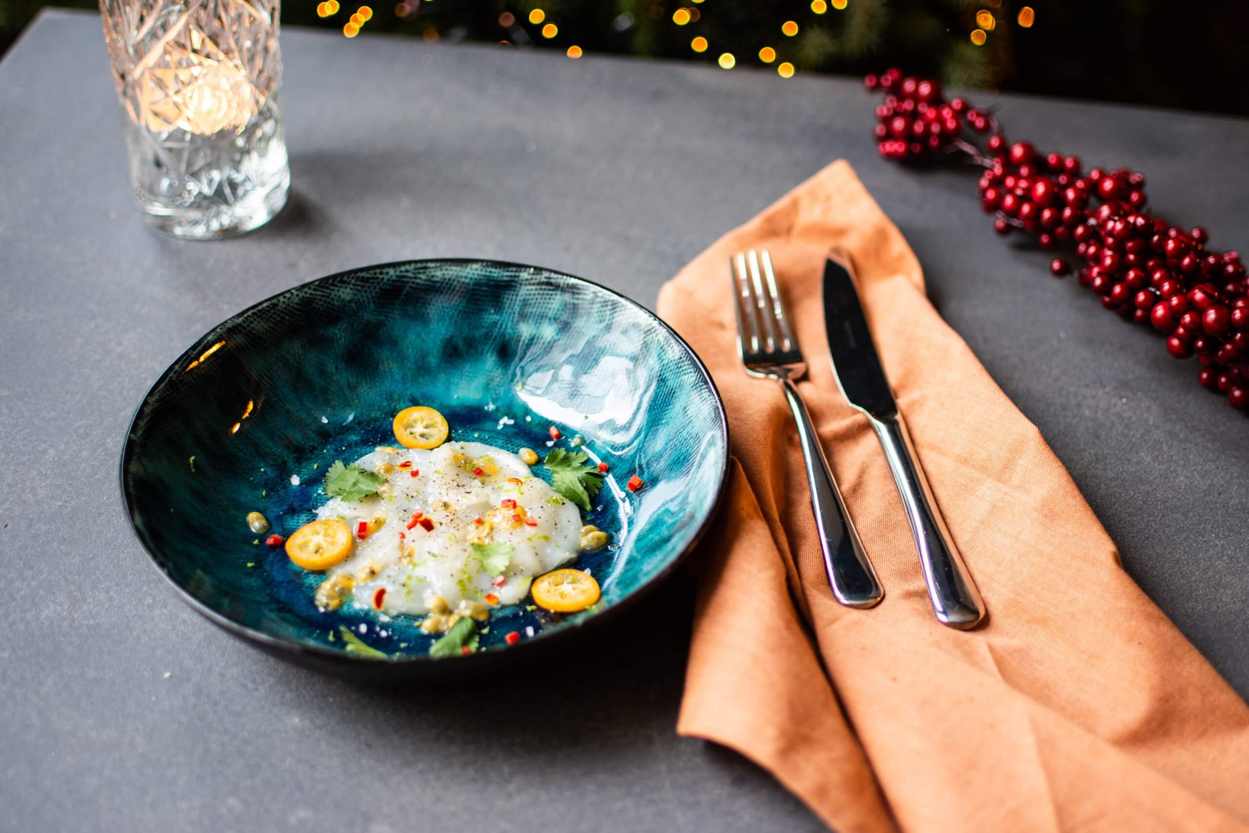 Ceviche van coquilles met passievrucht