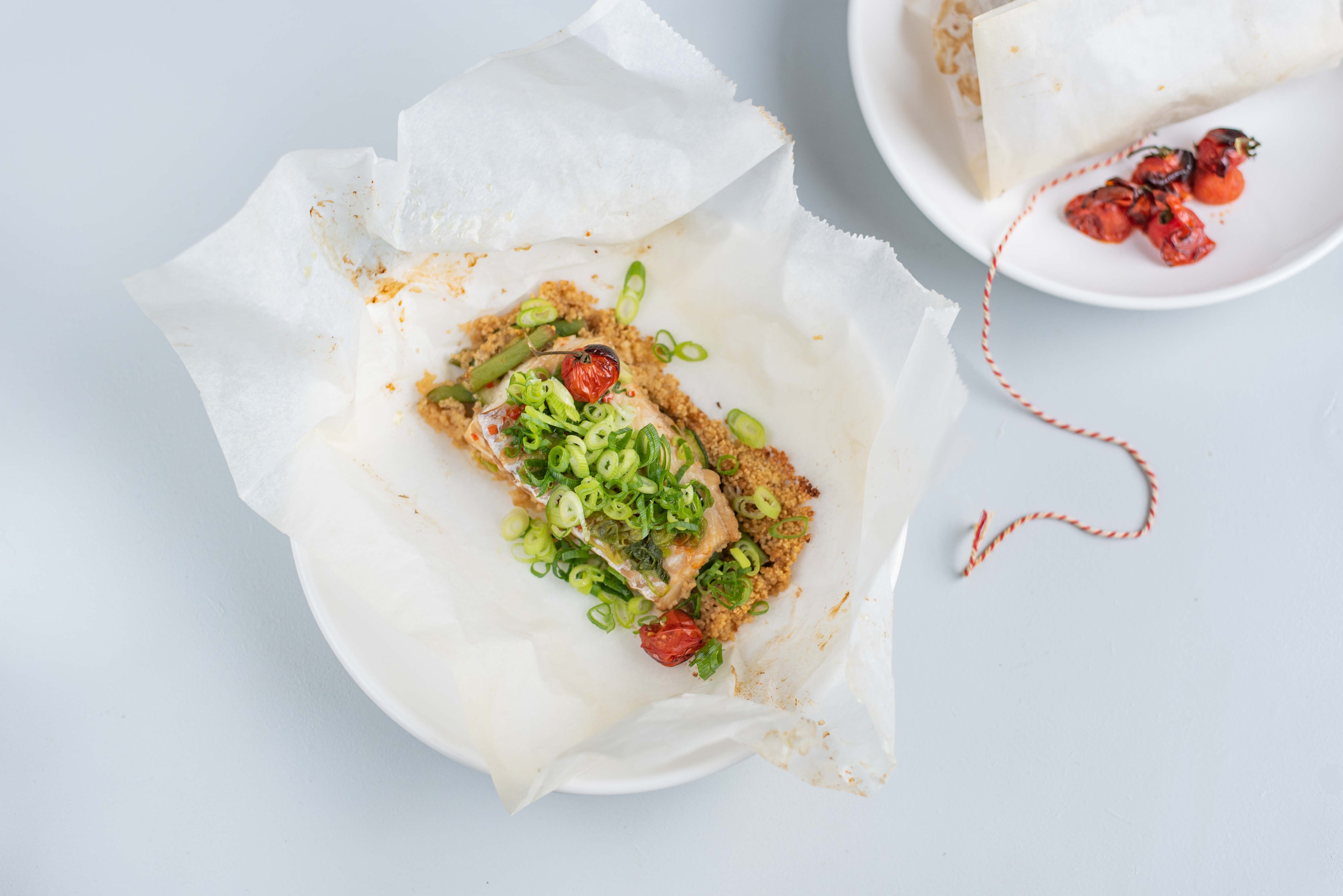 Oosters vispakketje met couscous