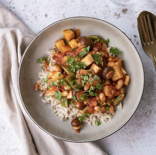 Knolselderijstoof met rijst  