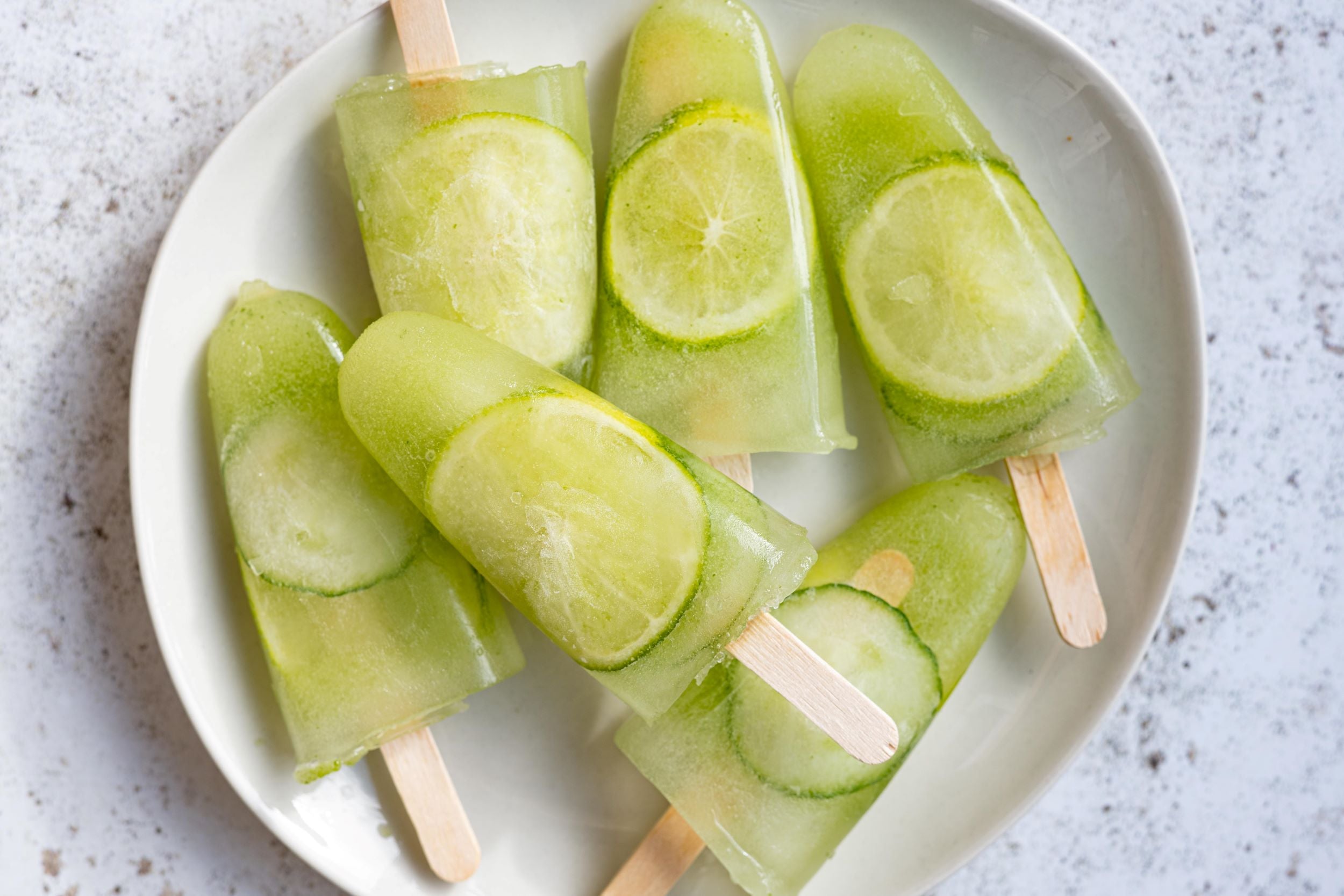 Komkommer-limoenijsjes